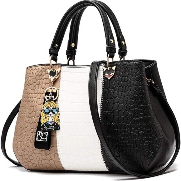 Handbags - Leather Handbag for Women Large Capacity Multi-Pocket Tote Crossbody Stylish